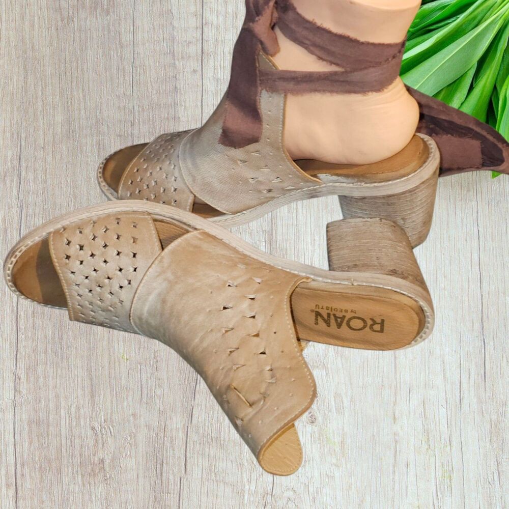 Roan | Bed Stu Christine P Women Leather Heeled Sandal 9.5 NEW!! Straps Missing